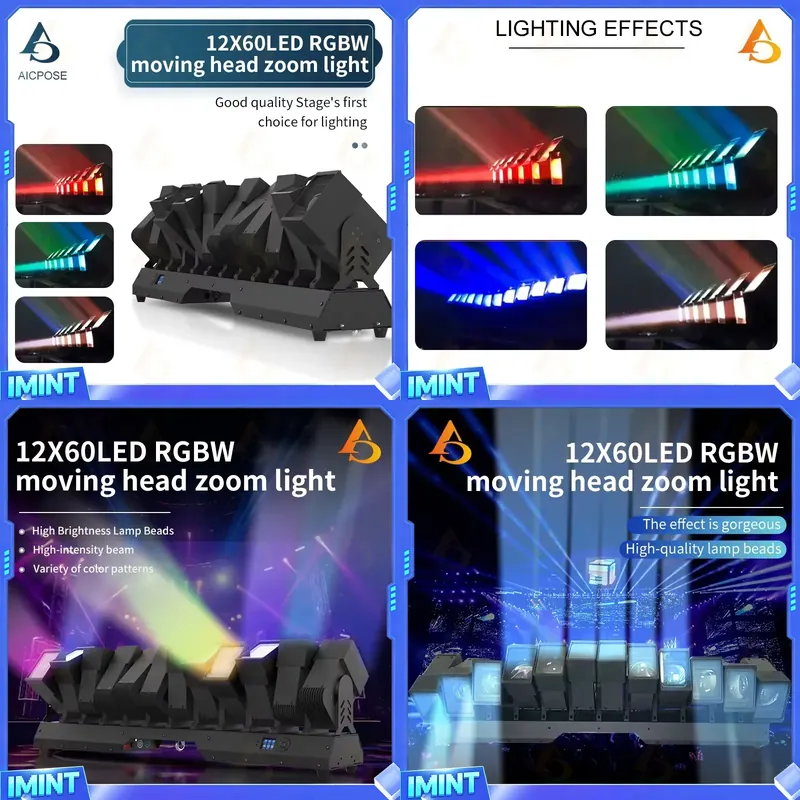 Professional 12X60W LED Moving - đánh giá và giá Dj Light Moving Head Stage