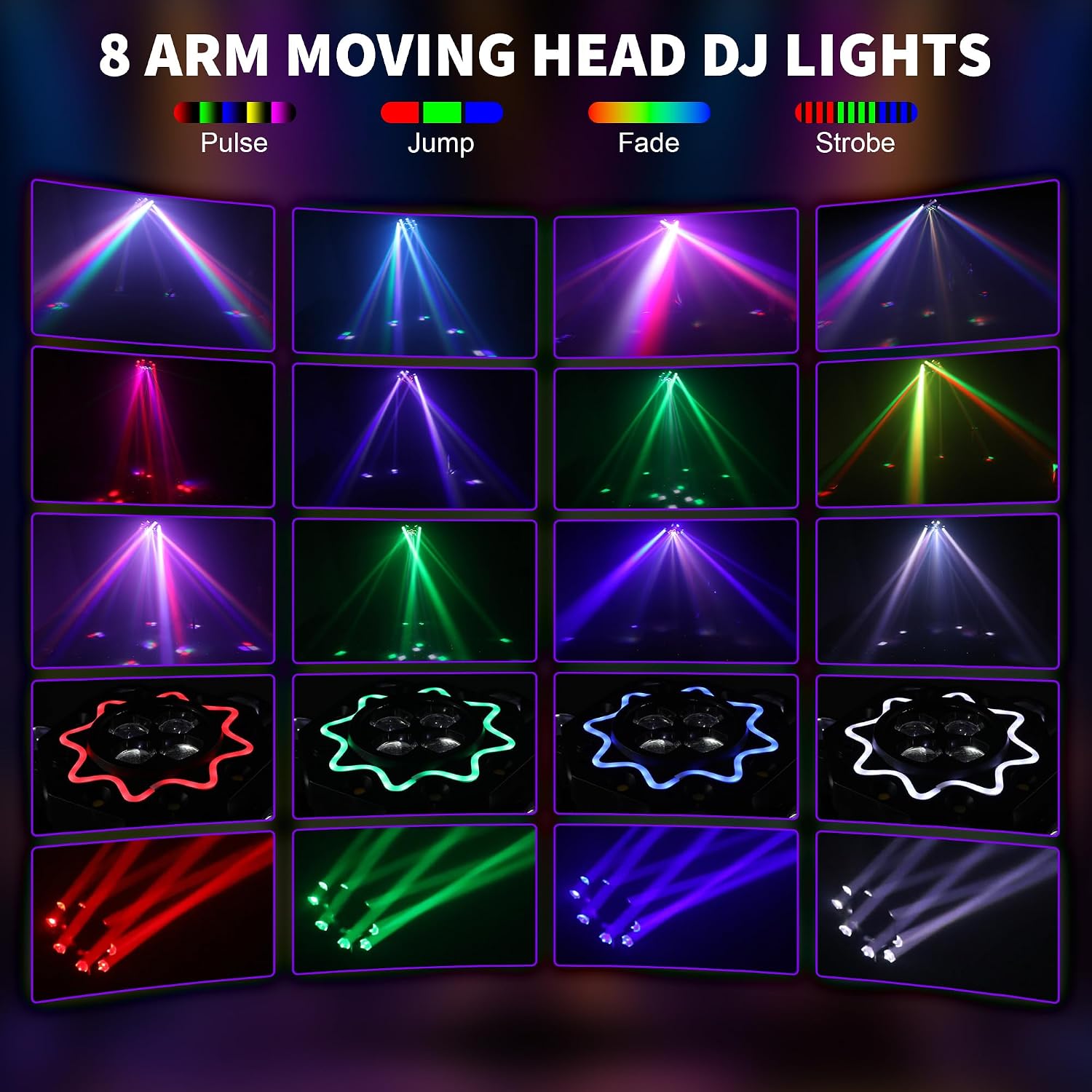 200W Disco Party Lights 8 Arm  - đánh giá và giá Dj Light Moving Head Stage