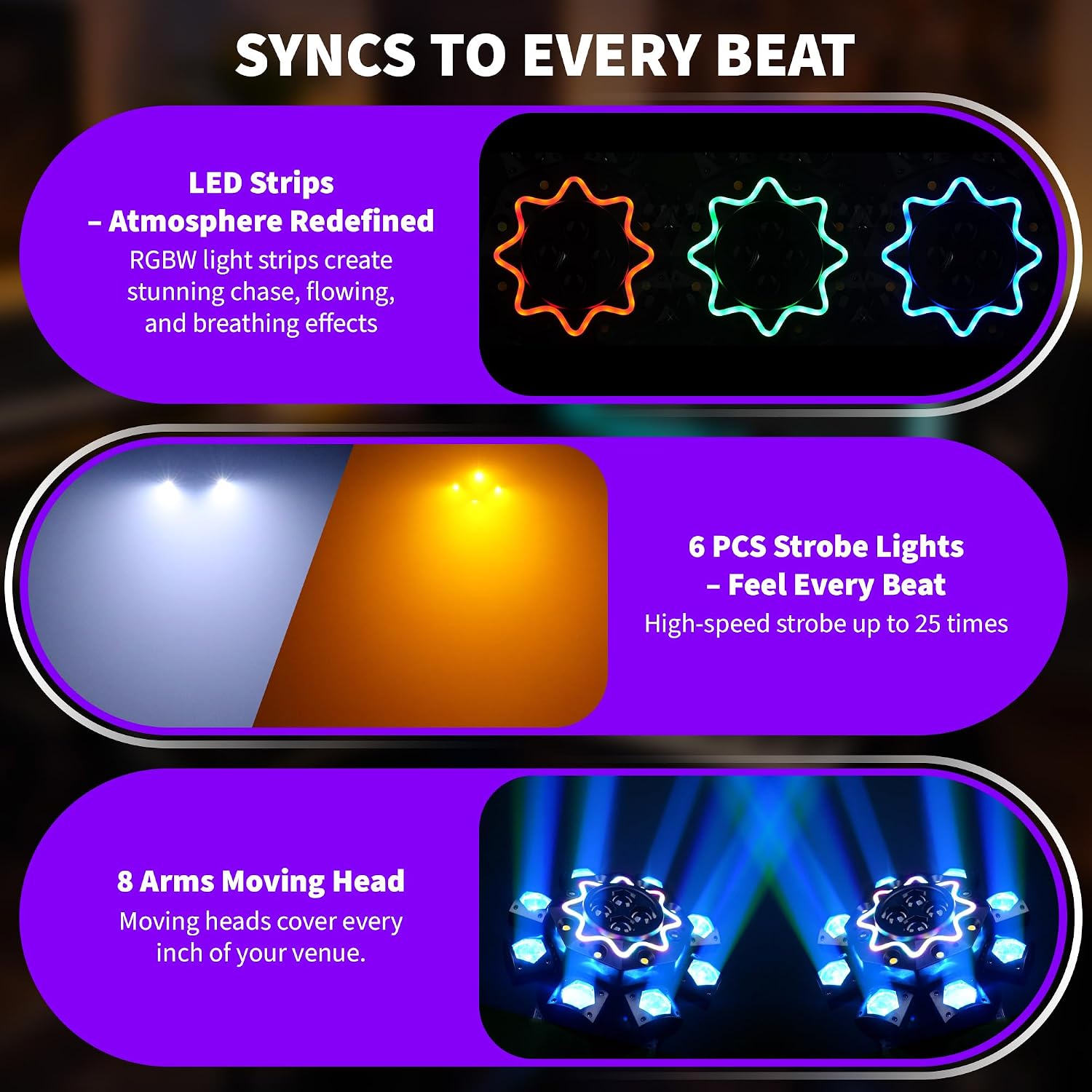 200W Disco Party Lights 8 Arm  - đánh giá và giá Dj Light Moving Head Stage
